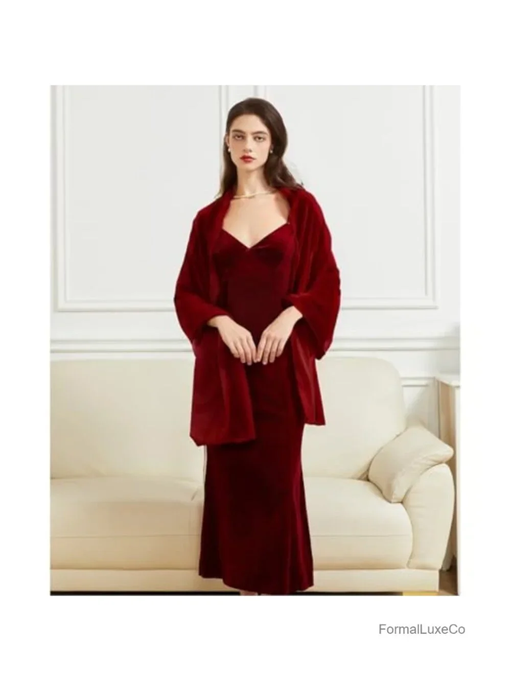 Velvet Shawl and Wrap Single-sided for Evening Dresses Wedding Bridal Scarf